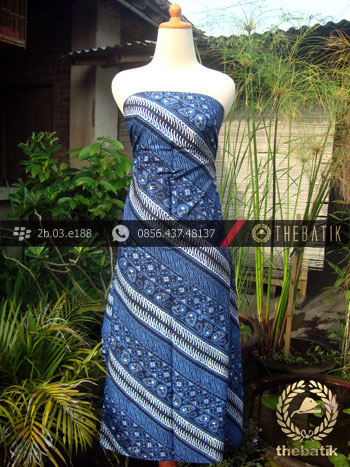 Kain Batik Cap Tulis Jogja Motif Parang Tuding Biru
