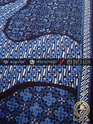 Kain Batik Cap Tulis Jogja Motif Pulau Klithik Biru