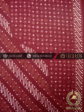 Kain Batik Cap Tulis Jogja Motif Pulau Merah Maroon