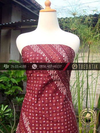 Kain Batik Cap Tulis Jogja Motif Pulau Merah Maroon