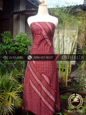 Kain Batik Cap Tulis Jogja Motif Pulau Merah Maroon