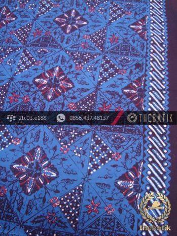 Kain Batik Cap Tulis Jogja Motif Tambal Kontemporer Biru