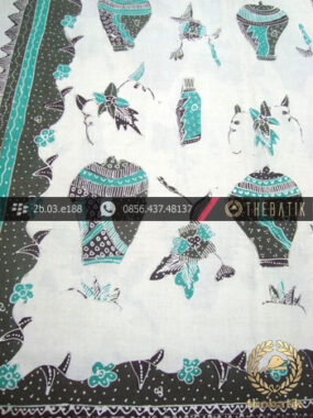 Batik Tulis Cirebon Motif Guci Antik Hijau
