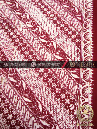 Kain Batik Cap Kelengan Motif Lereng Marun