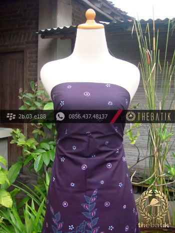 Batik Tulis Jogja Motif Buketan Burung Latar Ungu