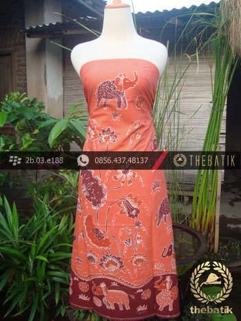 Batik Tulis Cirebon Motif Gajah Peach