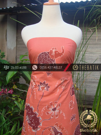 Batik Tulis Cirebon Motif Gajah Peach