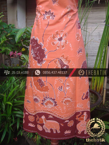 Batik Tulis Cirebon Motif Gajah Peach