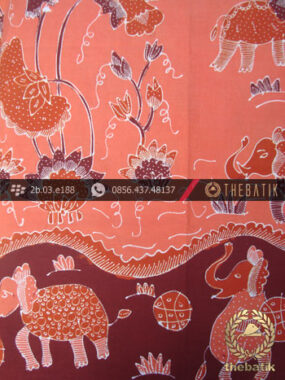 Batik Tulis Cirebon Motif Gajah Peach