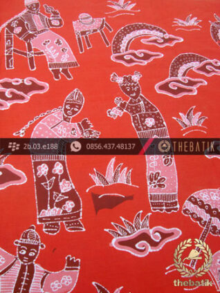 Batik Tulis Cirebon Motif Kumpeni Tionghoa Merah