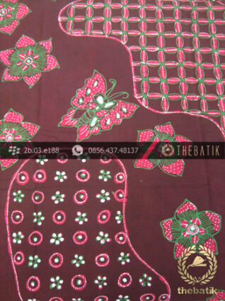 Batik Tulis Jogja Motif Pulau Kupu Pink Marun