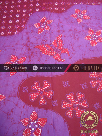 Batik Tulis Jogja Motif Pulau Kupu-Kupu Kembang Ungu