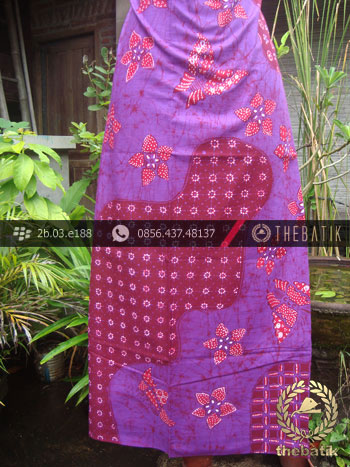 Batik Tulis Jogja Motif Pulau Kupu-Kupu Kembang Ungu