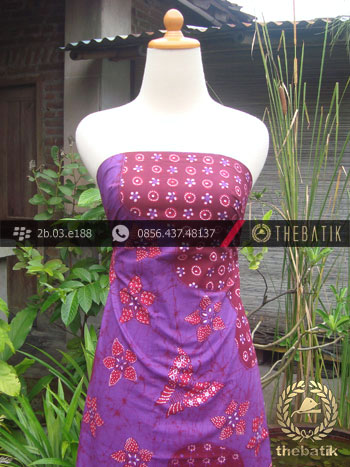 Batik Tulis Jogja Motif Pulau Kupu-Kupu Kembang Ungu