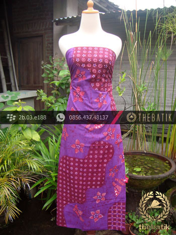 Batik Tulis Jogja Motif Pulau Kupu-Kupu Kembang Ungu