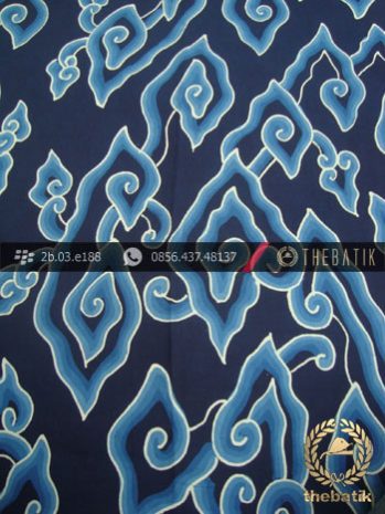 Batik Tulis Cirebon Motif Megamendung Biru