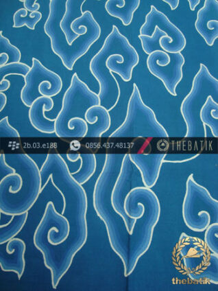 Batik Tulis Cirebon Motif Megamendung Biru Muda