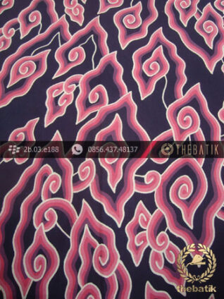 Batik Tulis Cirebon Megamendung Pink Biru Dongker