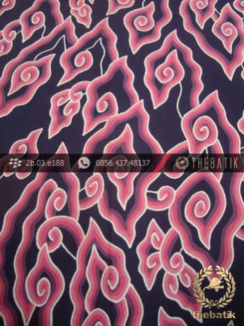 Batik Tulis Cirebon Megamendung Pink Biru Dongker