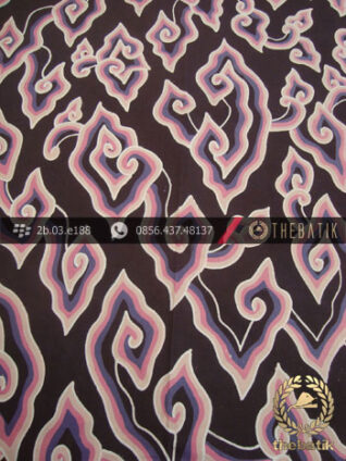 Batik Tulis Cirebon Motif Megamendung Pink Latar Ungu