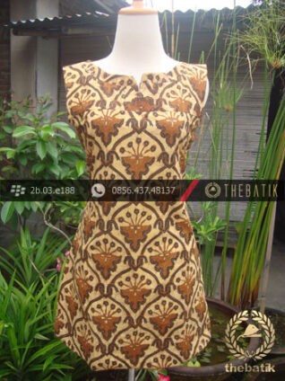 Dress Batik Cap Tulis Solo Motif Pintu Retno