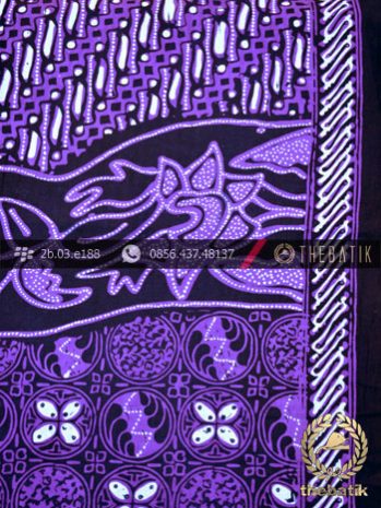 Kain Batik Cap Tulis Jogja Motif Pulau Kombinasi Ungu-3