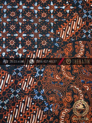 Kain Batik Cap Tulis Jogja Motif Pulau Kombinasi Orange