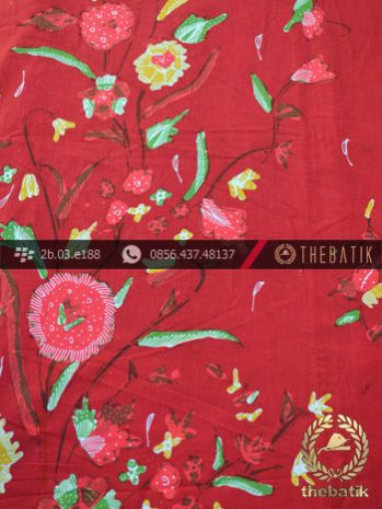 Batik Tulis Cirebon Motif Buketan Merah