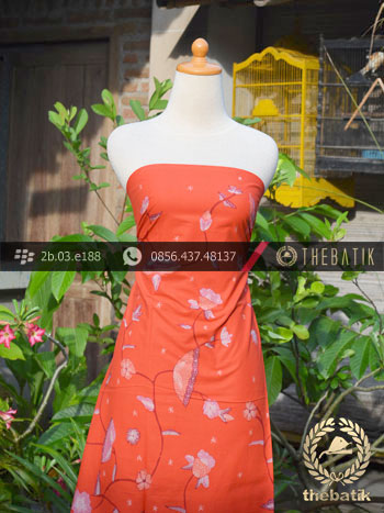 Batik Tulis Cirebon Motif Buketan Sulur Peach