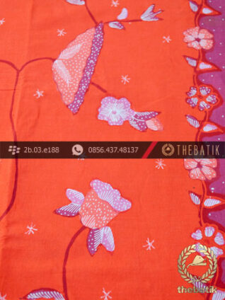 Batik Tulis Cirebon Motif Buketan Sulur Peach