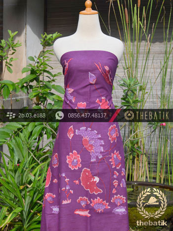 Batik Tulis Cirebon Motif Buketan Ungu Pink