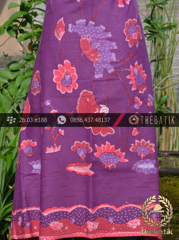 Batik Tulis Cirebon Motif Buketan Ungu Pink