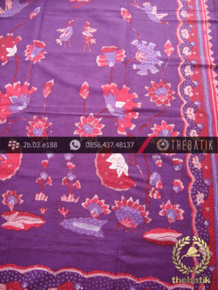 Batik Tulis Cirebon Motif Buketan Ungu Pink