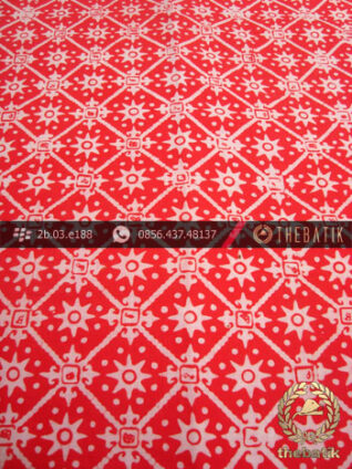 Kain Batik Cap Motif Ceplok Merah