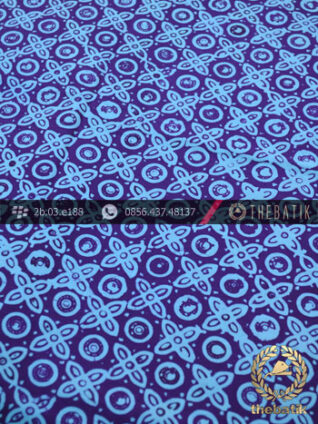 Kain Batik Cap Jogja Motif Grompol Kelengan Ungu Biru