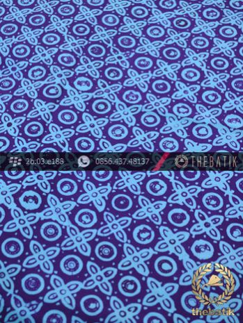 Kain Batik Cap Jogja Motif Grompol Kelengan Ungu Biru