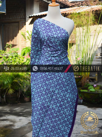 Kain Batik Cap Jogja Motif Grompol Kelengan Ungu Biru