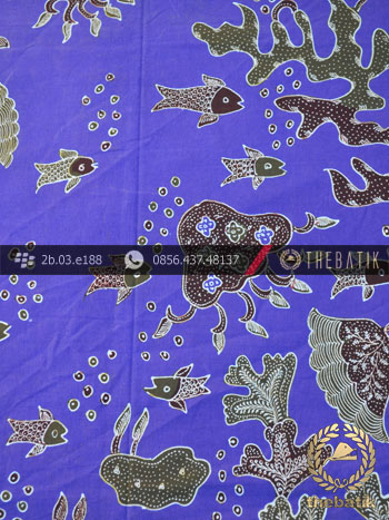 Batik Tulis Cirebon Motif Ikan Biru