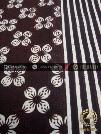 Kain Batik Cap Motif Kawung Prabu Seling Garis