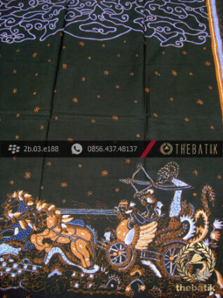 Batik Tulis Cirebon Motif Kereta Kencana Latar Hitam