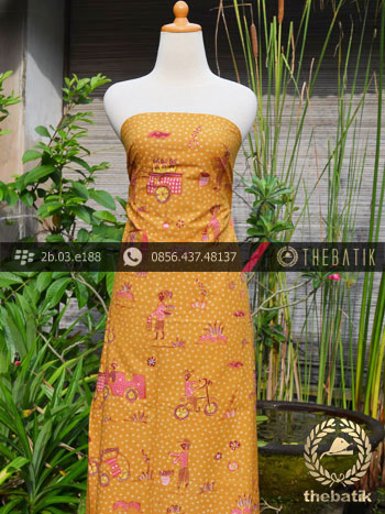 Batik Tulis Cirebon Motif Kumpeni Halus Kuning Pink