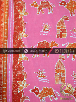 Batik Tulis Cirebon Motif Kumpeni Unta Pink