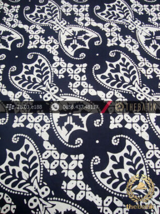 Kain Batik Cap Kelengan Motif Lereng Wirasat Putih