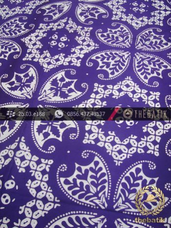 Kain Batik Cap Jogja Motif Lereng Wirasat Kembang Ungu