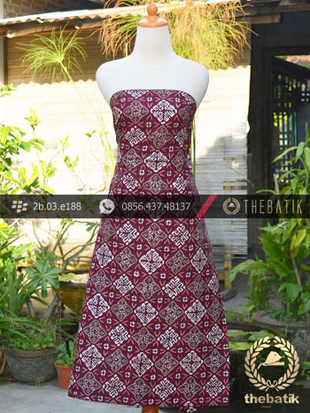 Kain Batik Cap Tulis Jogja Motif Nithik Marun