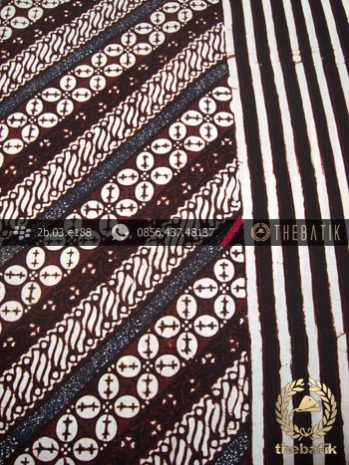 Kain Batik Cap Motif Parang Kawung Seling Garis