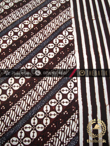Kain Batik Cap Motif Parang Kawung Seling Garis