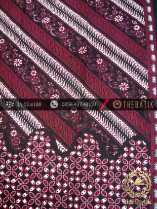 Kain Batik Cap Tulis Jogja Motif Parang Seling Kawung Merah