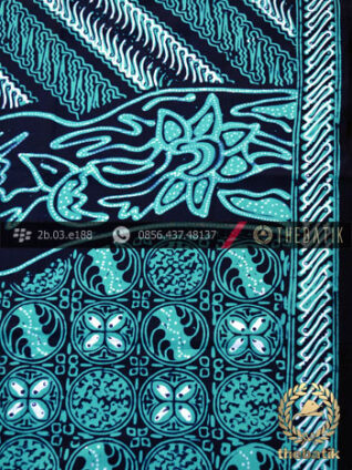 Kain Batik Cap Tulis Jogja Motif Pulau Kombinasi Hijau Tosca