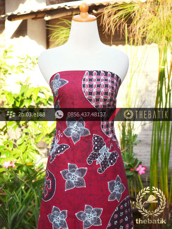 Batik Tulis Jogja Motif Pulau Kupu-Kupu Merah